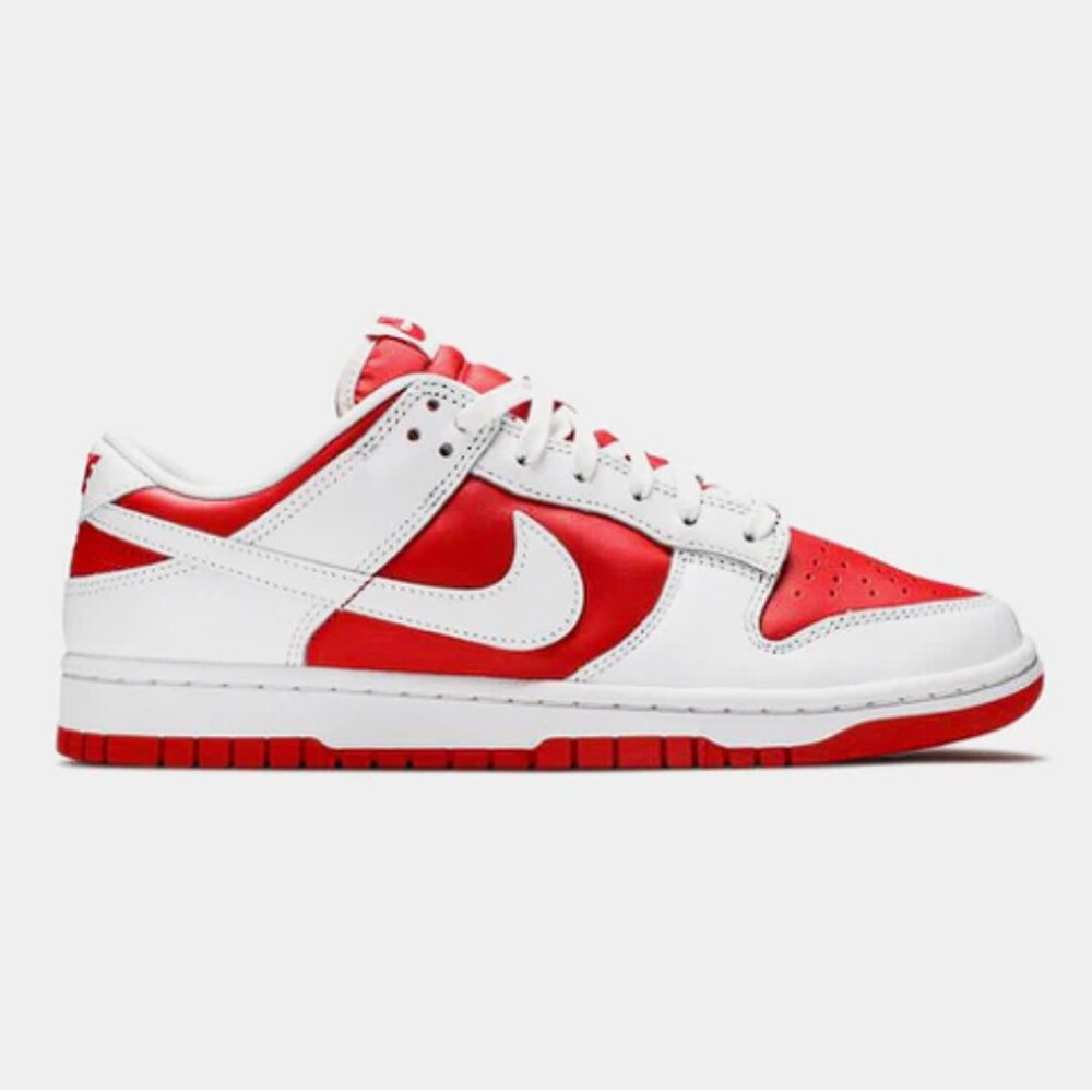 NIKE Men's Dunk Low 'Championship Red' Athletic Shoes Size US 12 In White/Red